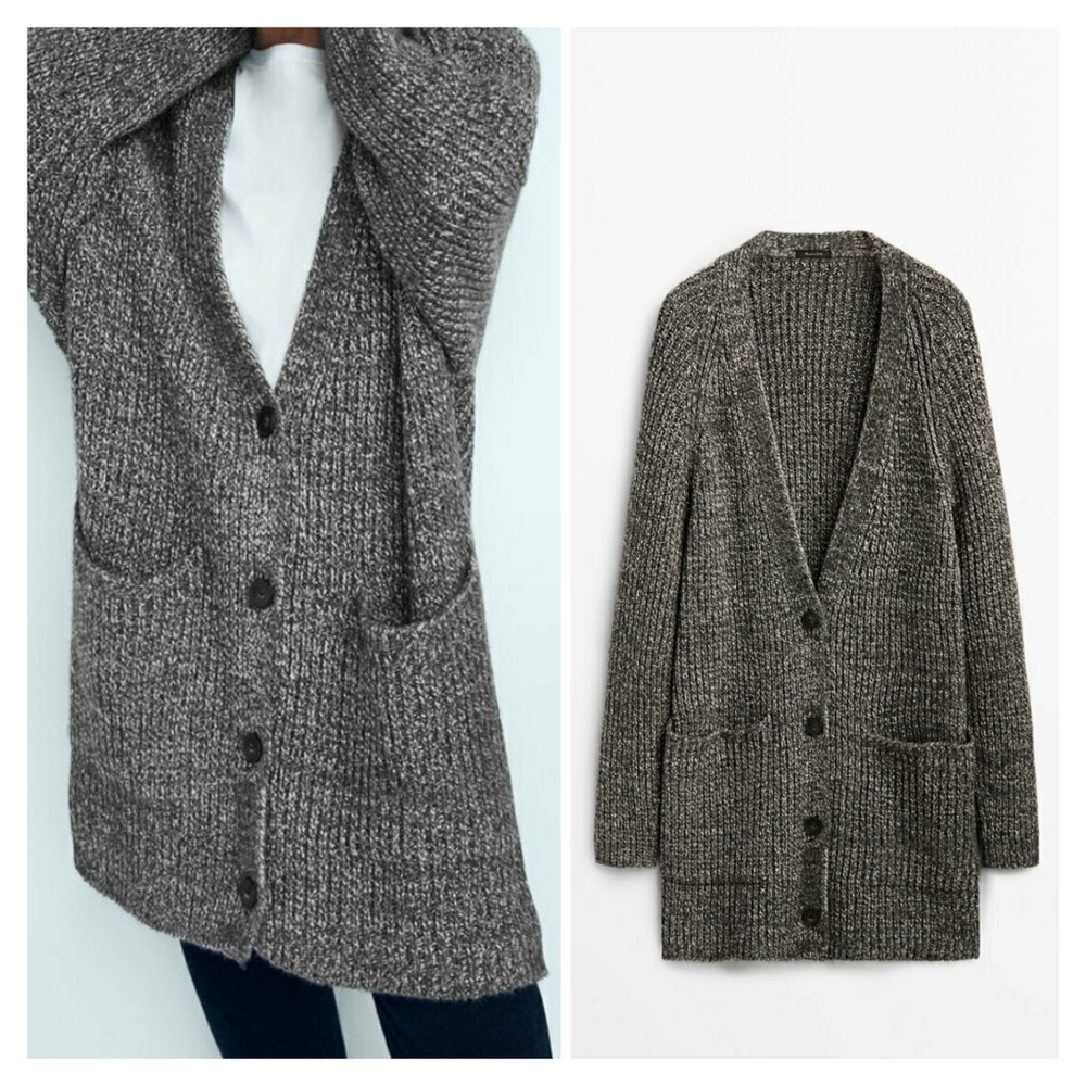 Massimo Dutti Wool Blend Oversized Cardigan Size XS/S